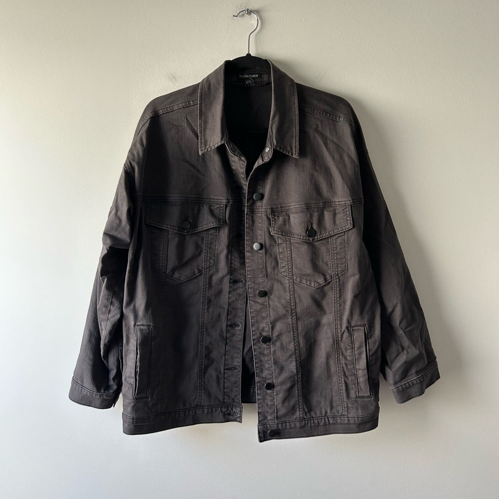 Eileen Fisher grey denim jacket